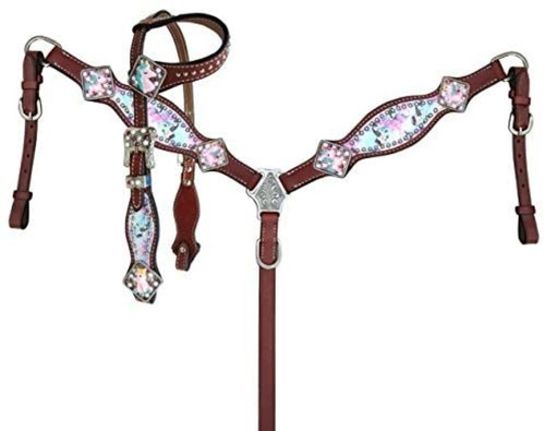 Leather western tack set with - leather,