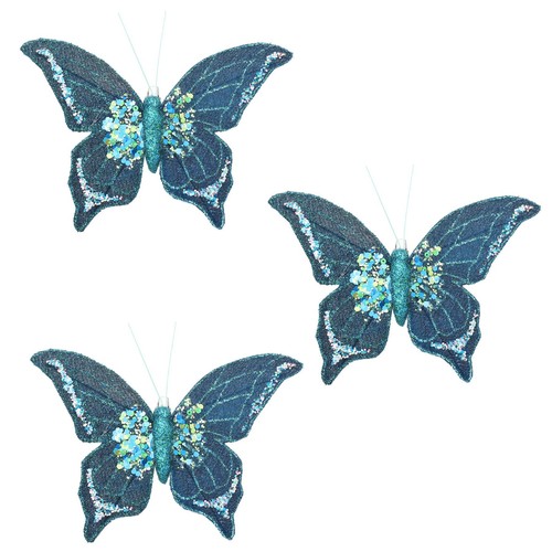 Christmas tree blue butterfly - christmas,