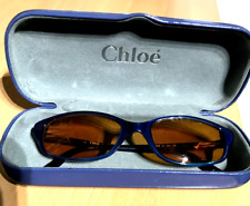 BLUE CHILD'S CHLOE SUNGLASSES. ORANGE LENS. WITH A HARD CASE-NEVER USED
