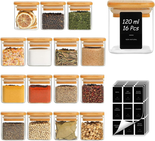 120ml small glass spice jars - glass,