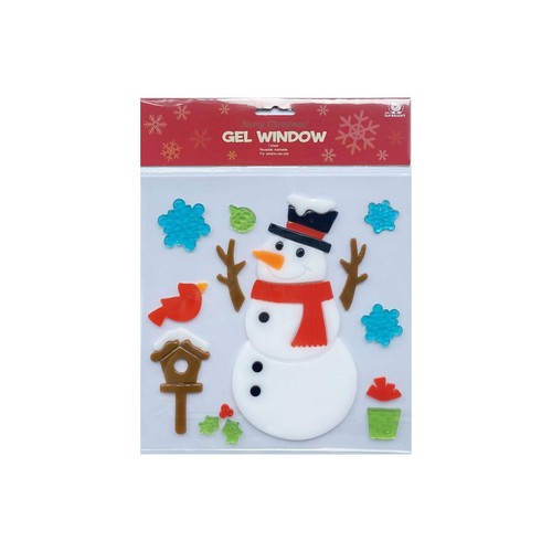 Snowman gel window stickers - gel,