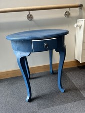 Dark Blue painted Cabriole Leg Wooden Occasional Table With Long Drawer