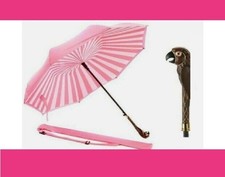 Disney Mary Poppins Returns 48" Inverted Umbrella, Carved Parrot Handle, Pink