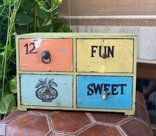 Eye Catching Hand Painted Wooden Cozy Storage Boxes and Home Organizer Drawer