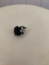 Tiny Ceramic Black & White Cat Figurine Ornament