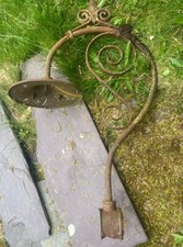 Antique Vintage Rare Swan Neck Cast Iron Wrought Street Light Lampost Lamp