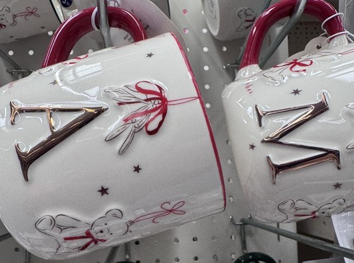 Christmas festive initial - christmas, mug