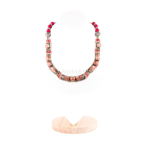 Tibetan red coral necklace - coral,