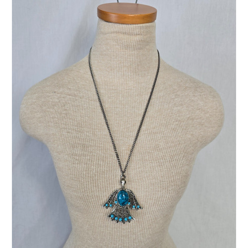 Turquoise thunderbird pendant - turquoise,
