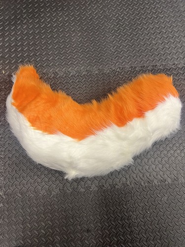 Orange and white fursuit - orange, tail