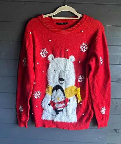 Womens red knit christmas - f&f,