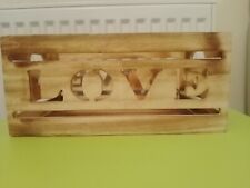 Wooden Small Crate Storage Box "Love" 27 cm x 19.3 cm x 12 cm