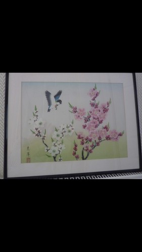 Silk chinese framed painting - chinese,