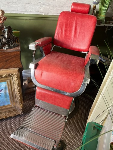 Pair vintage barber chairs - pair,