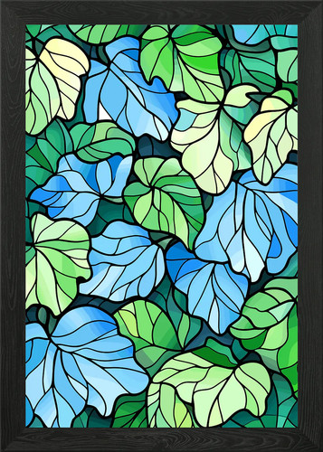 Stained glass leaves pattern - stained,