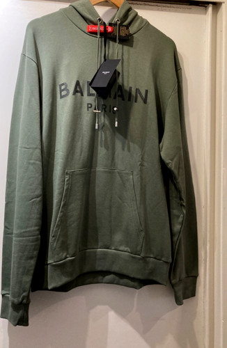 Balmain logo green hoodie - balmain,