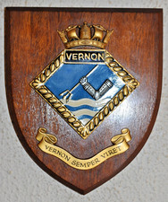 HMS Vernon wall shield plaque