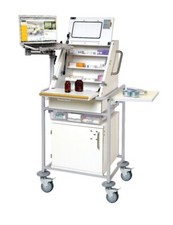 Sunflower Drug Trolley/ Lockable- Laptop Arm/Tray/Bottom Storage Cabinet-Medical