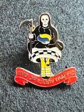 GRIM REAPER END OF RUGBY TRAFFIC POLICE PIN BADGE