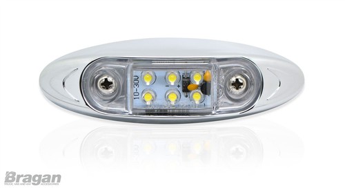 24v white chrome led marker - chrome,