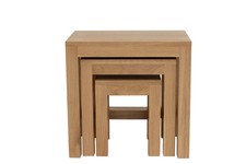 Nest of Tables Solid Oak Wood