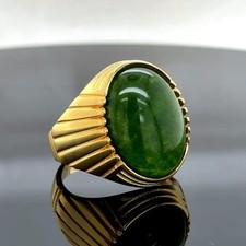 Silver Green Jade Stone Men