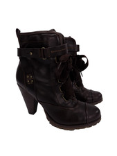 M&S Limited Collection Womens UK 4.5 Narrow Brown Boots Heel Victorian Steampunk