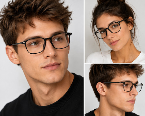 Oversized black square glasses - square,