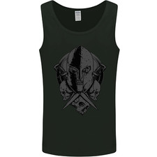 Spartan Skull Roman Helmet Gym MMA Mens Vest Tank Top