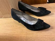 New Gabor black suede shoes bow detail  size 36 3 Linzi