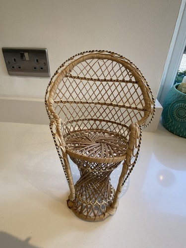 Wicker peacock chair for - wicker, doll