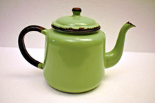 Vintage Green Enamel Teapot