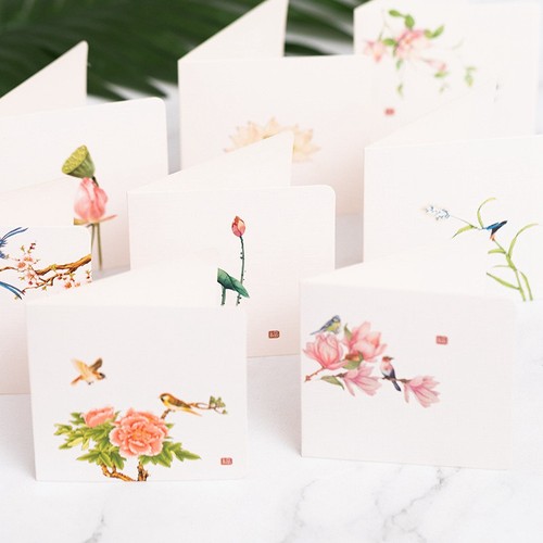 Flower and bird - bird, card