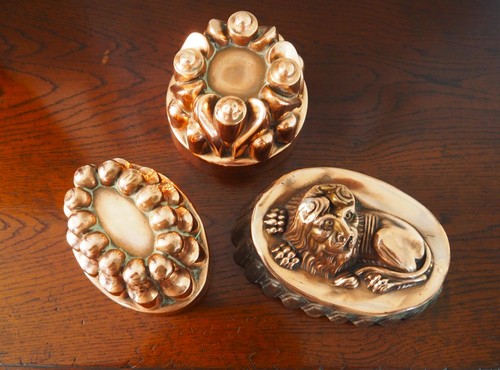 Antique copper jelly moulds - 3,