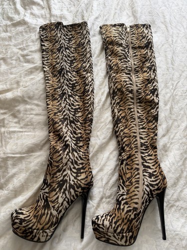 Tiger print over knee - tiger, platform