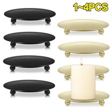 1/2/3x Black Pillar Candle
