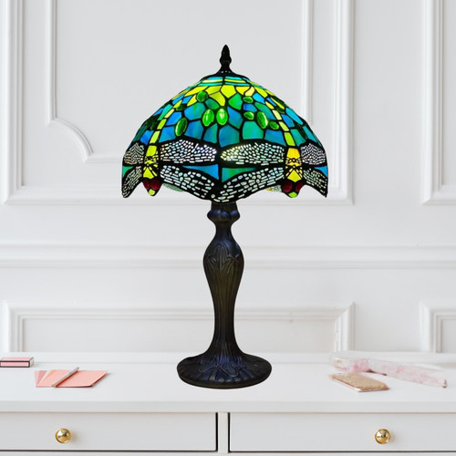 Green dragonfly tiffany table - green,