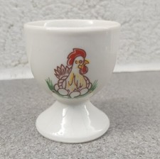 Vintage Easter Chicken Egg Cup White Hen China Boiled Egg Breakfast