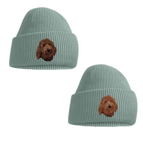 Labradoodle embroidered beanie - labradoodle,