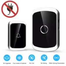 Smart Wireless Doorbell Kit 300M Range 60 Melodies Battery Operated Chime