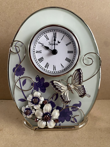 Glass mantel clock - -, oval
