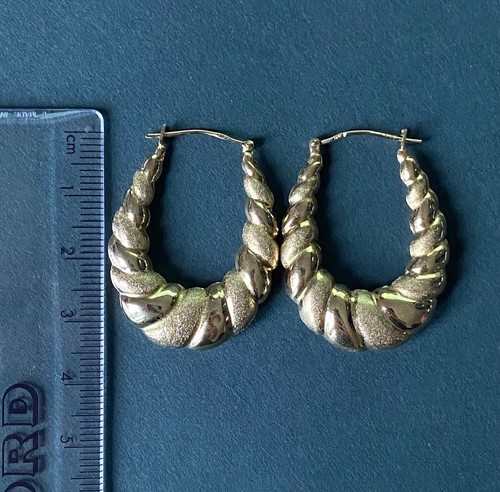 Large 9ct yellow gold - large, creole