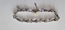 STERLING Silver Gate Bracelet Vintage Full Hallmarks ASJ 1970s 4.8g B To Repair