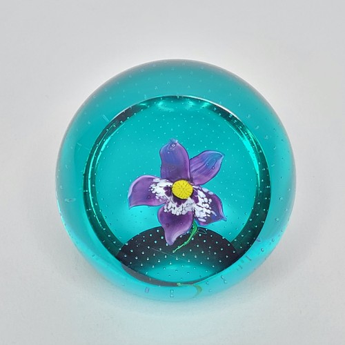 Caithness glass july pansy - glass,