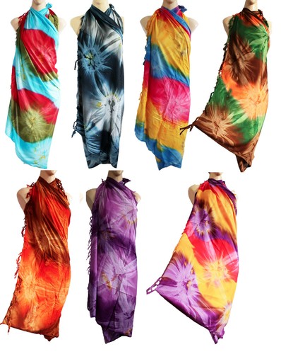 Tie dye turquoise blue - blue, fringed