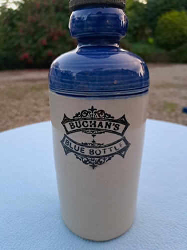 Antique buchan blue bottle - antique,