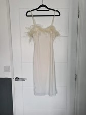 Jane Norman feather trim dress