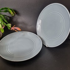 2 X Royal Doulton Gordon Ramsey MAZE Grey Blue Salad Dessert Plates 22cm 8.75" 