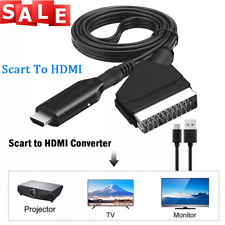 Portable SCART To HDMI Converter Cable Audio Video Adapter SCART DVD For HD TV