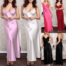Womens Satin Silk Maxi Dress